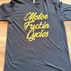 Motor Fyckin Cycles Black and Gold T-Shirt